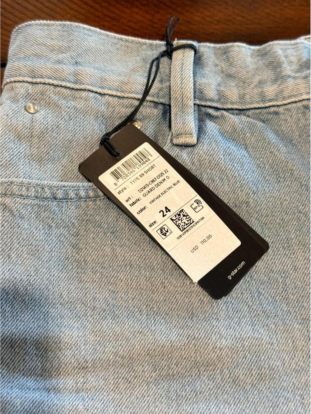 G Star Raw - Women's Type 89 Denim Short, Vintage Electric Blue, Size 24 - Picture 3 of 11